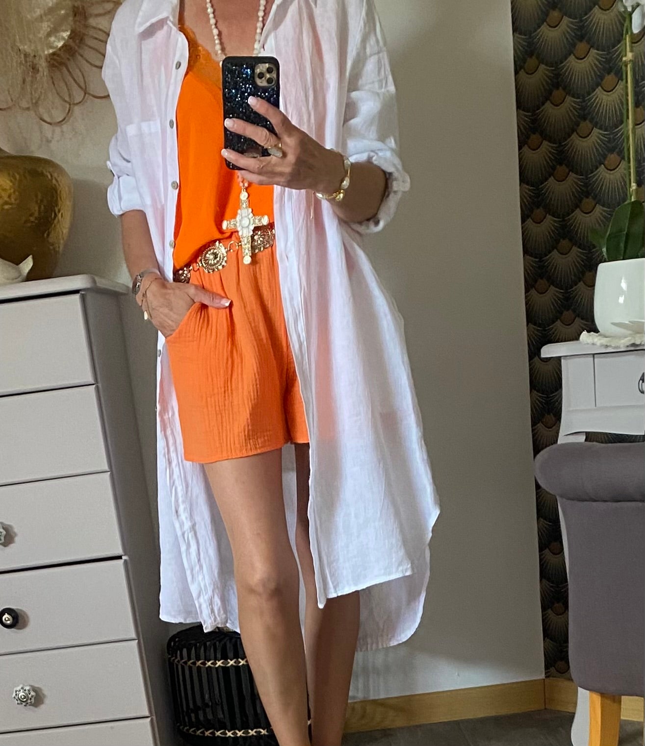ROBE CHEMISE LIN 36/44