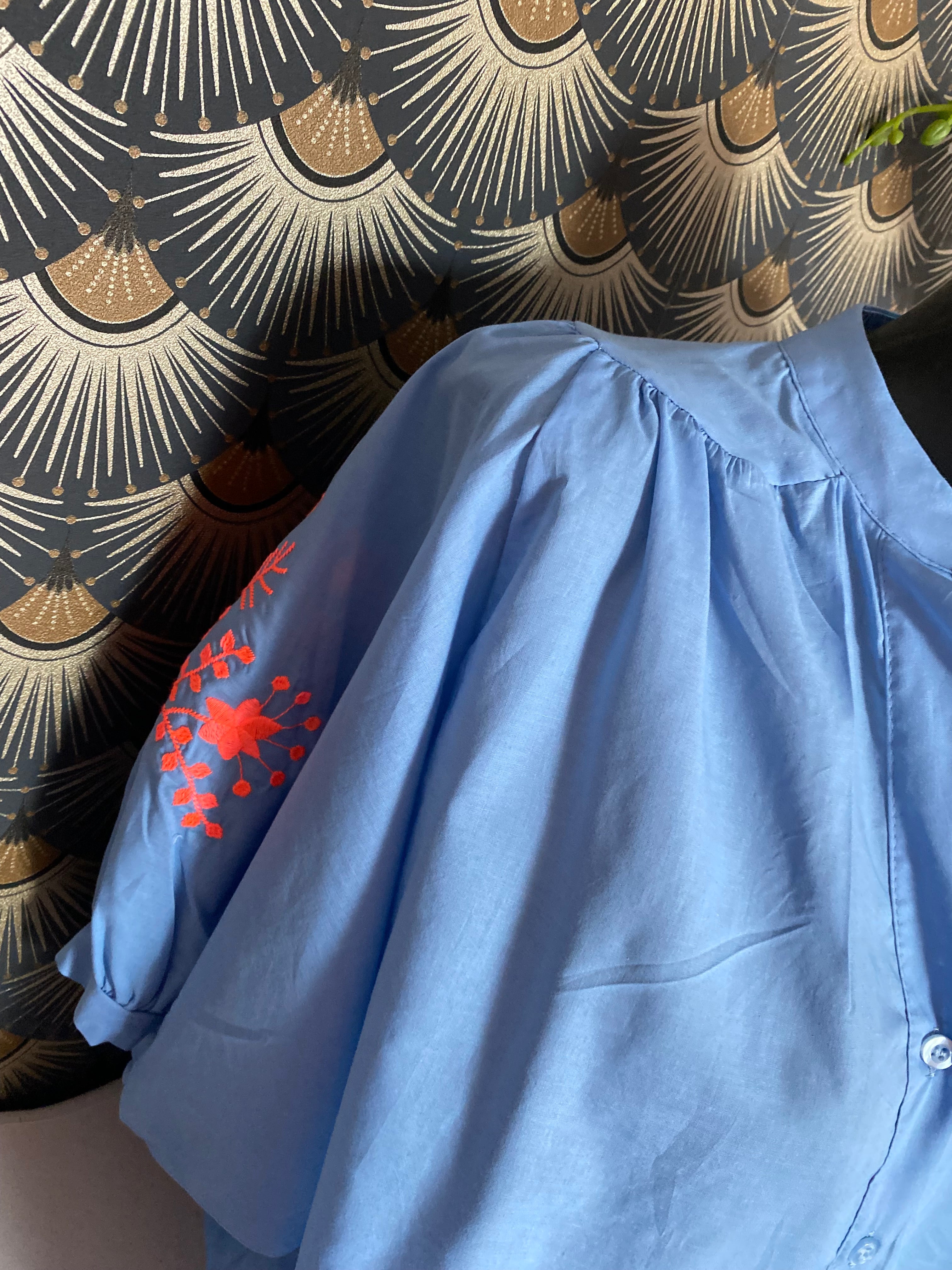 BLOUSE BOHEME BRODEE  TU 34/42 BLEU