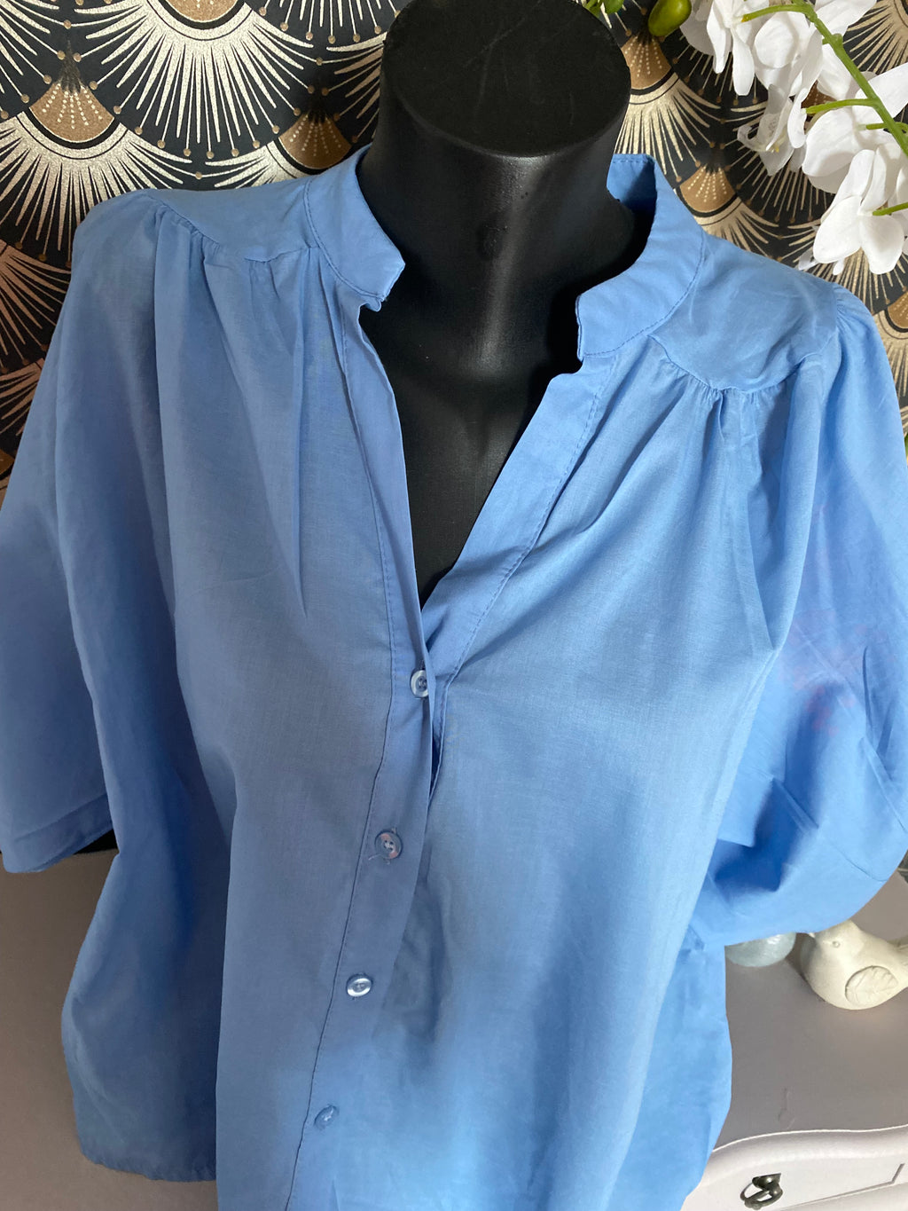 BLOUSE BOHEME BRODEE  TU 34/42 BLEU
