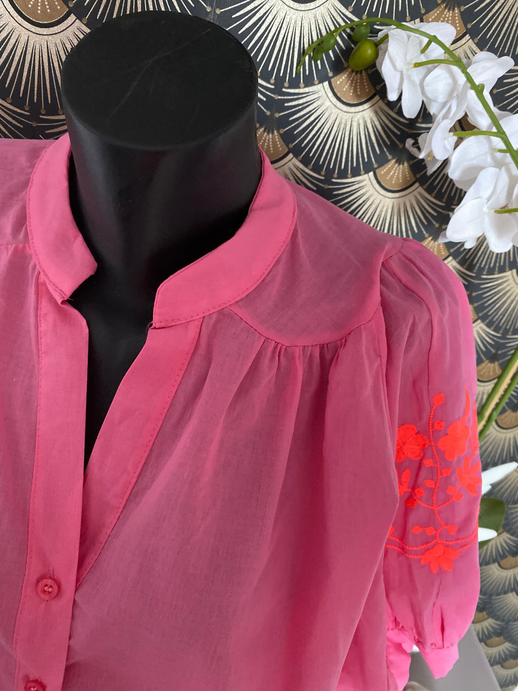 BLOUSE BOHEME BRODEE  TU 34/42 FUSHIA