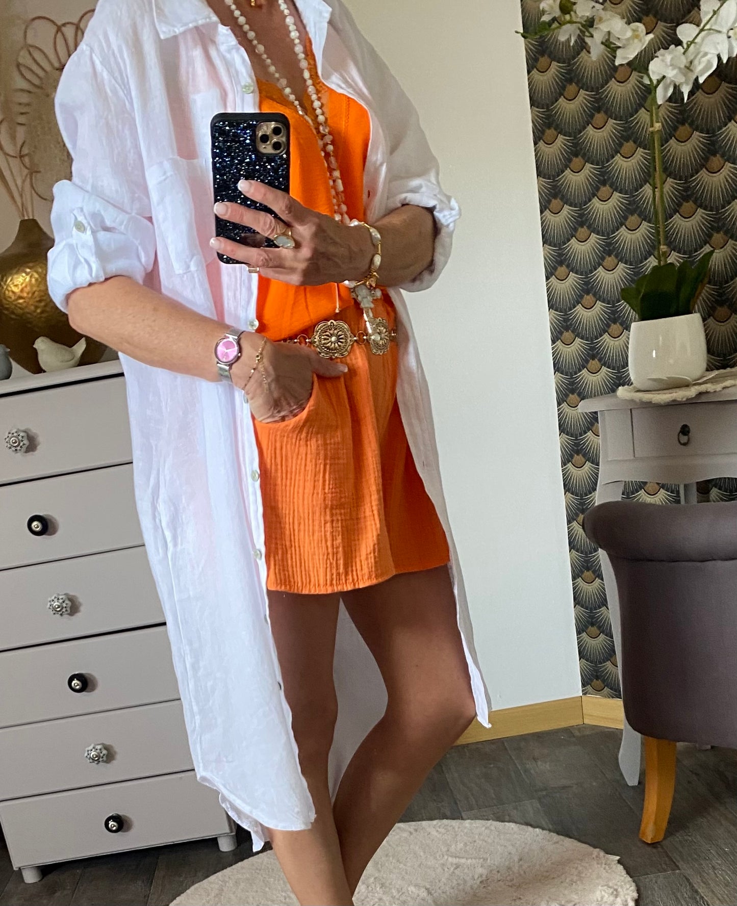 ROBE CHEMISE LIN 36/44