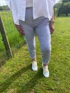 PANTALON RAYE BLEU MARINE    TU 38/44