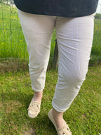 PANTALON RAYE ECRU   TU 38/44