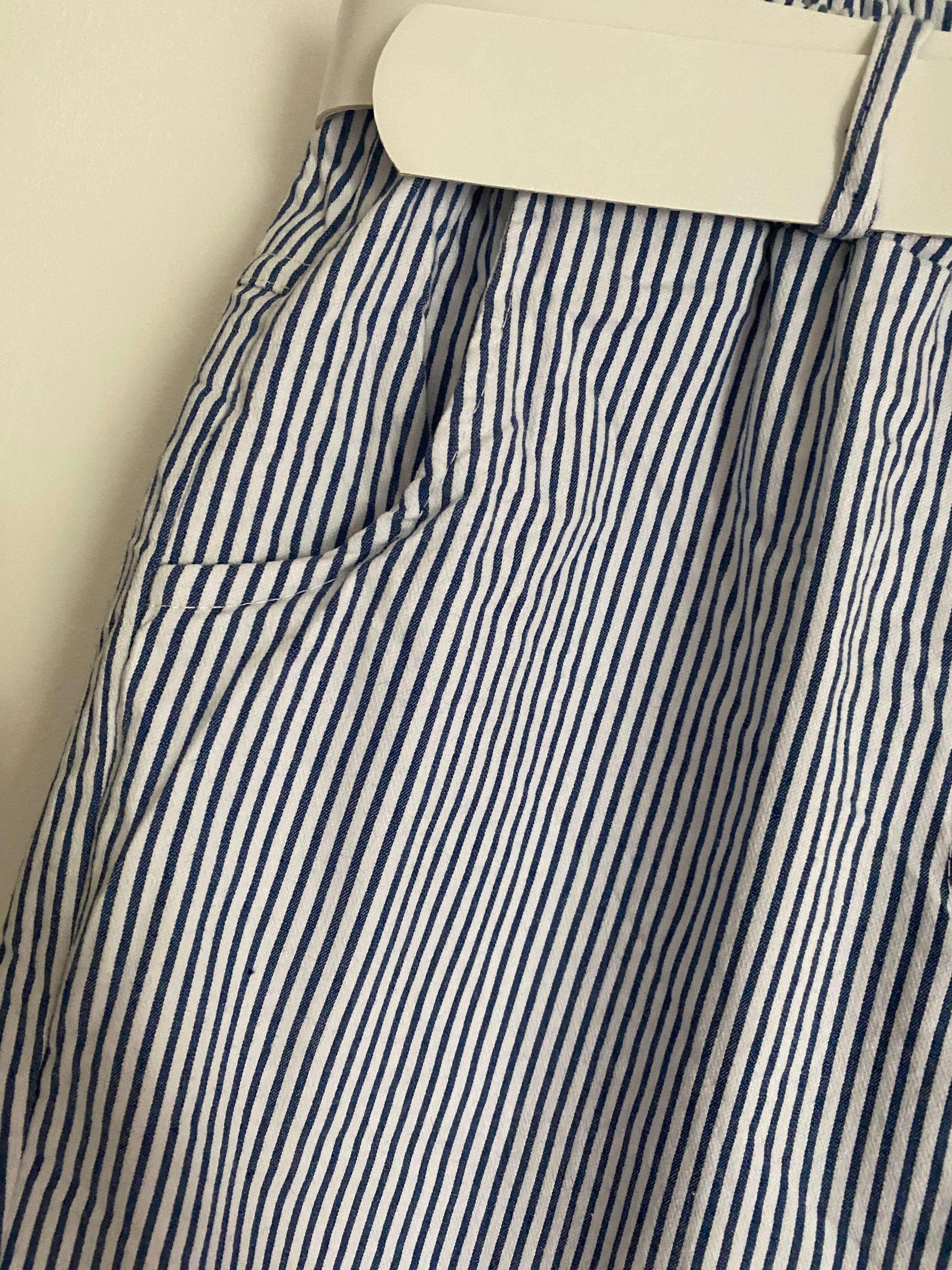 PANTALON RAYE BLEU MARINE    TU 38/44