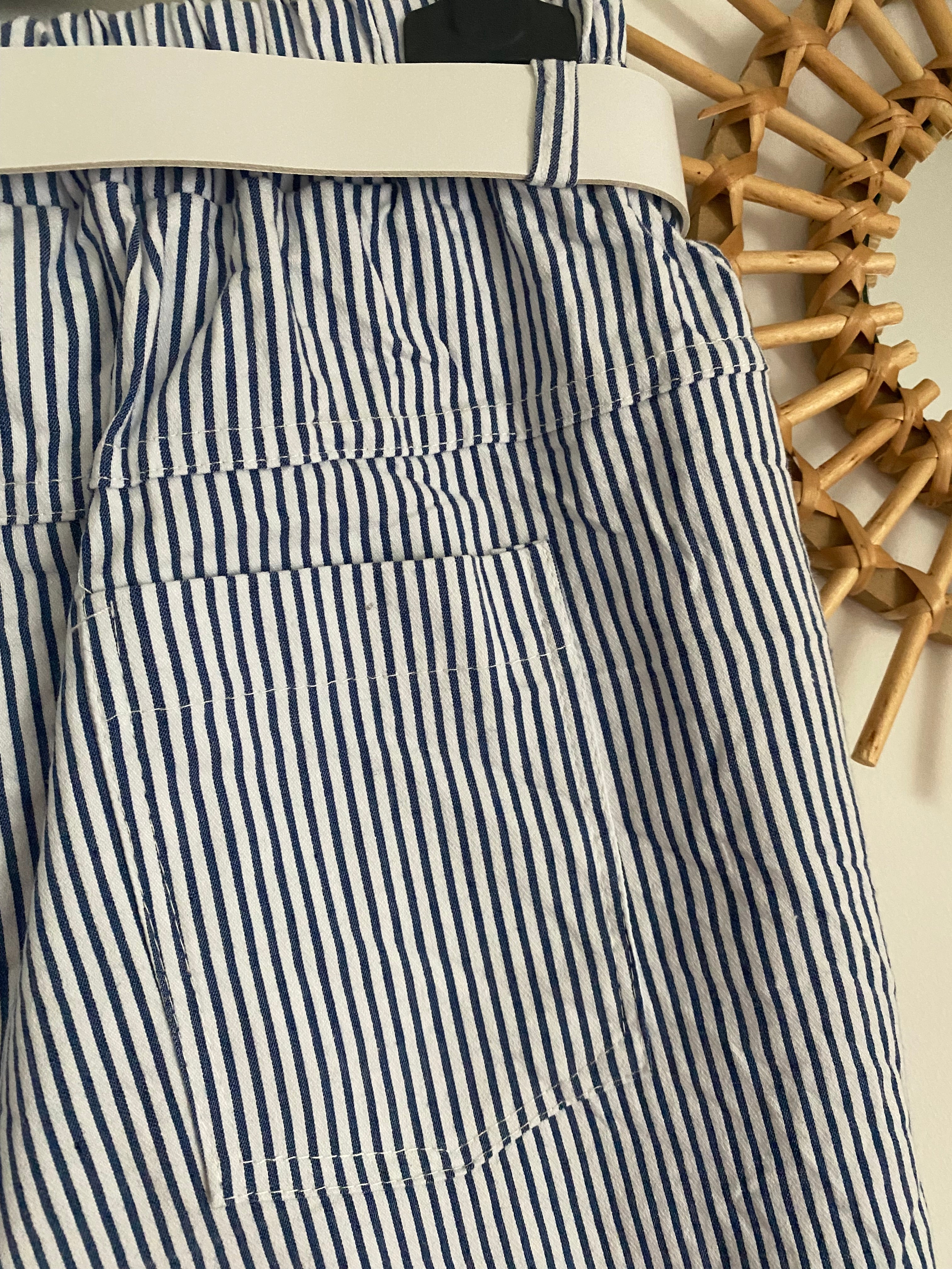 PANTALON RAYE BLEU MARINE    TU 38/44