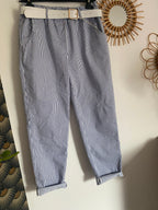 PANTALON RAYE BLEU MARINE    TU 38/44