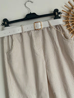 PANTALON RAYE ECRU   TU 38/44