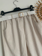 PANTALON RAYE ECRU   TU 38/44