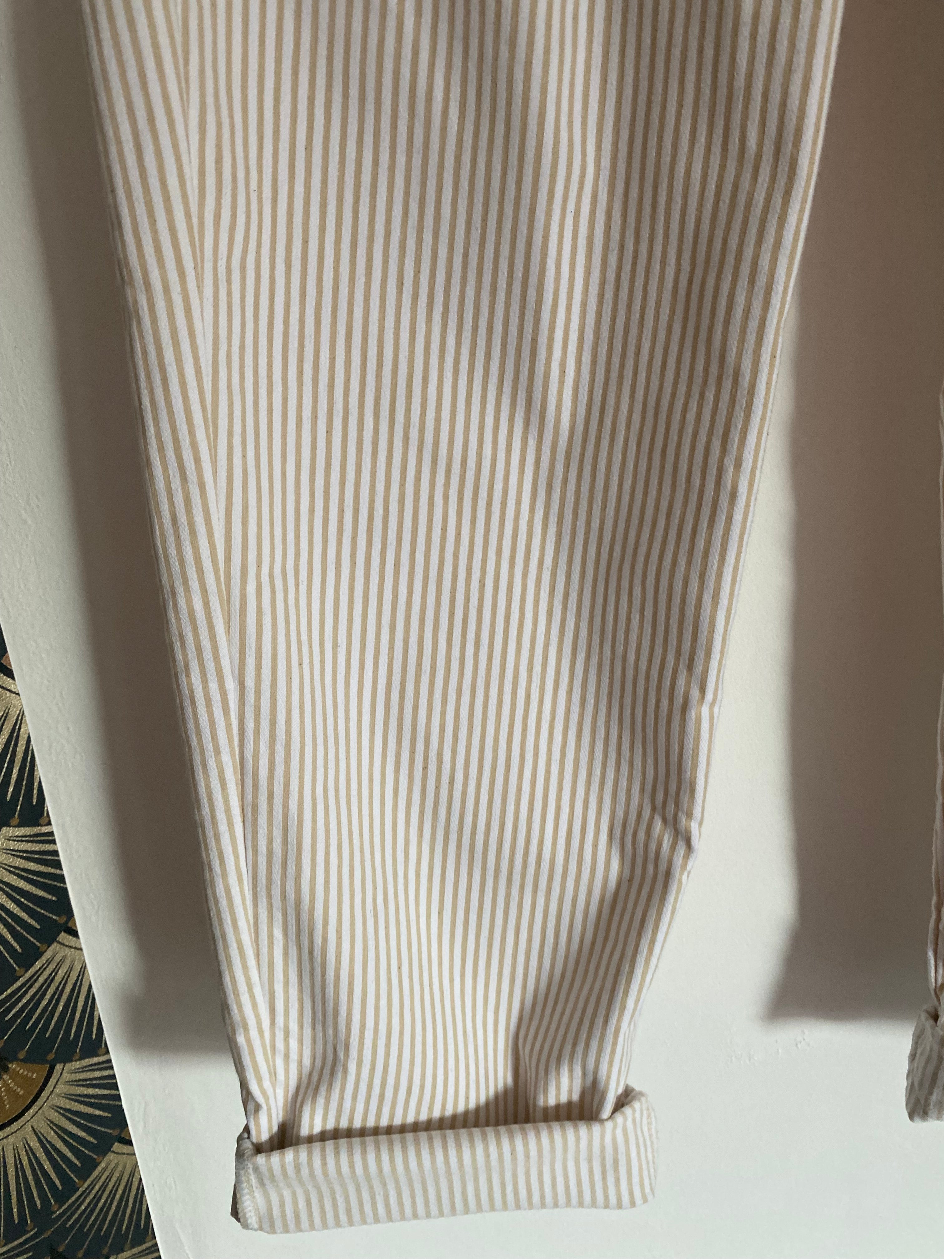 PANTALON RAYE ECRU   TU 38/44