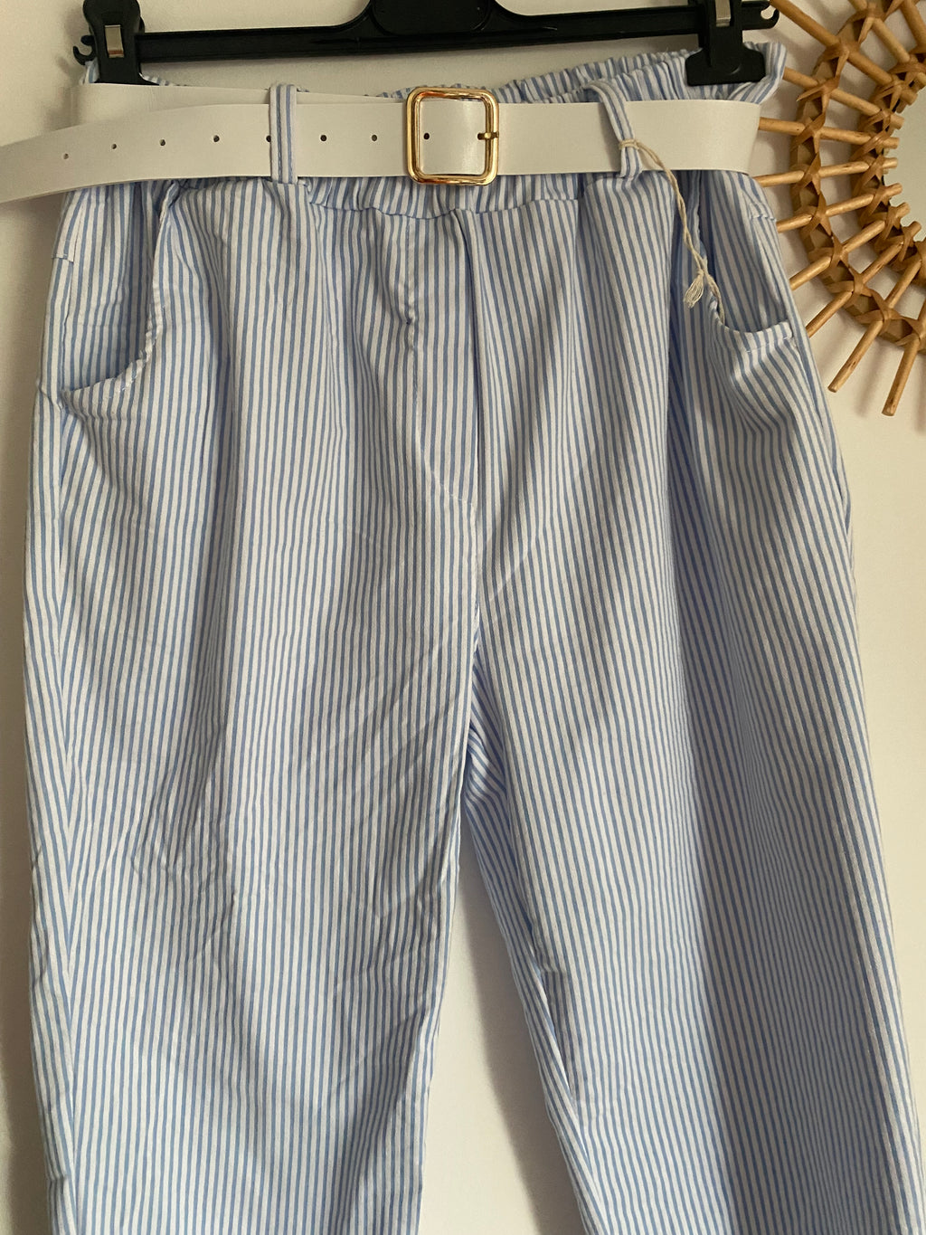 PANTALON RAYE BLEU CIEL  TU 38/44