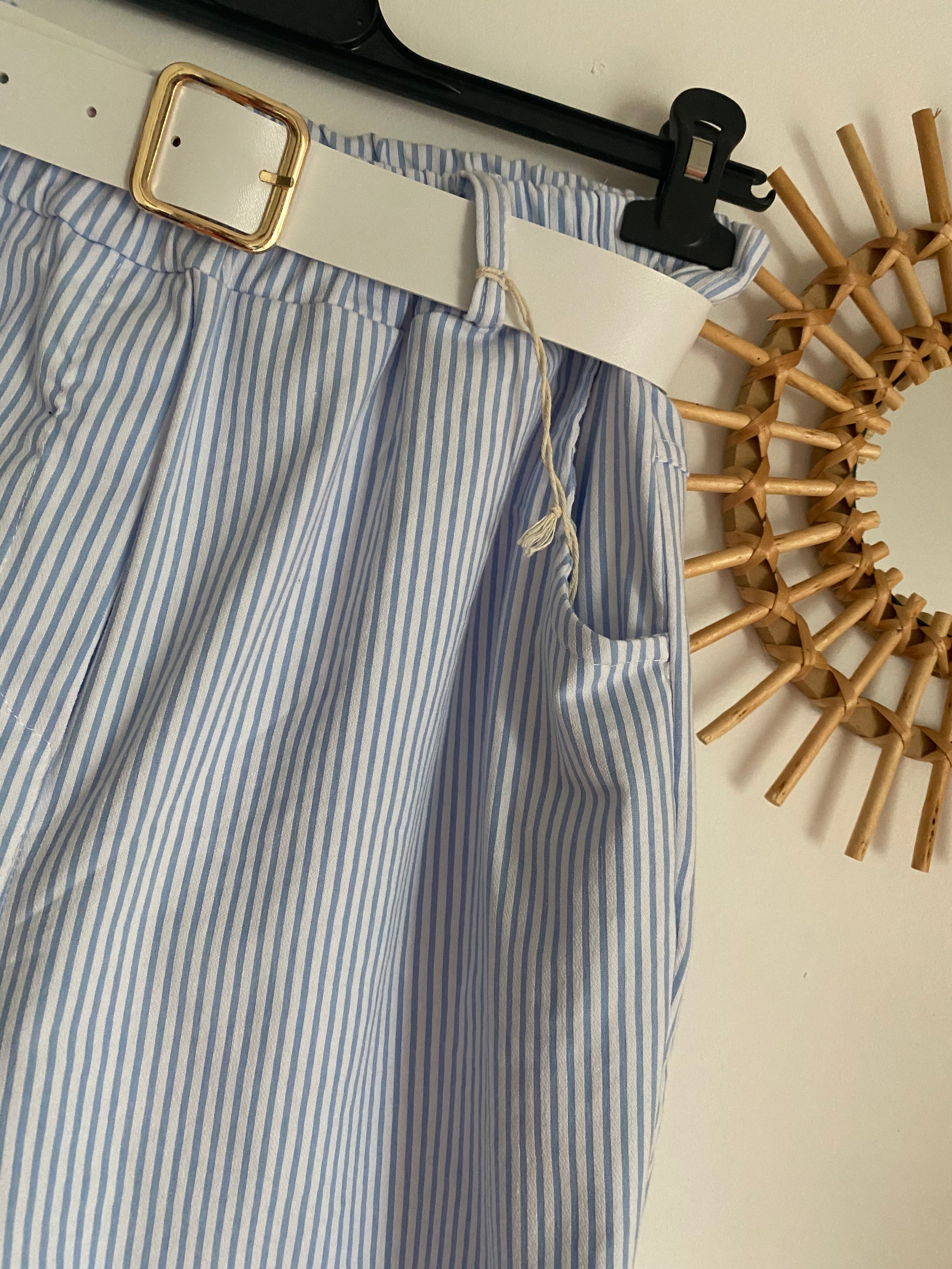 PANTALON RAYE BLEU CIEL  TU 38/44