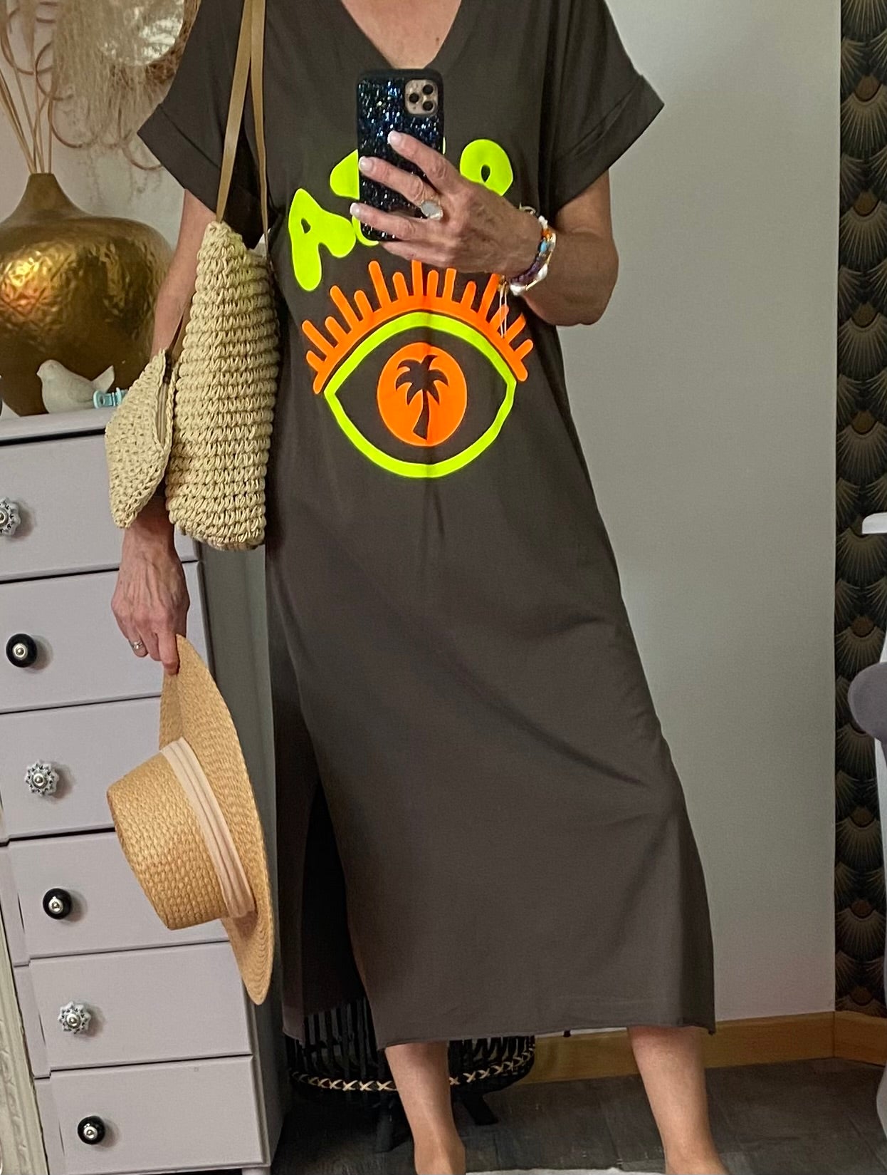 ROBE TEE SHIRT IBIZA CHOCOLAT 36/44