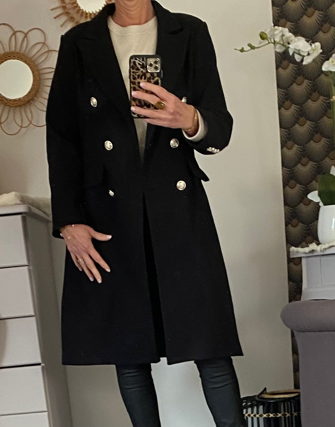 MANTEAU ROSY NOIR  TAILLES : S/M /L /XL