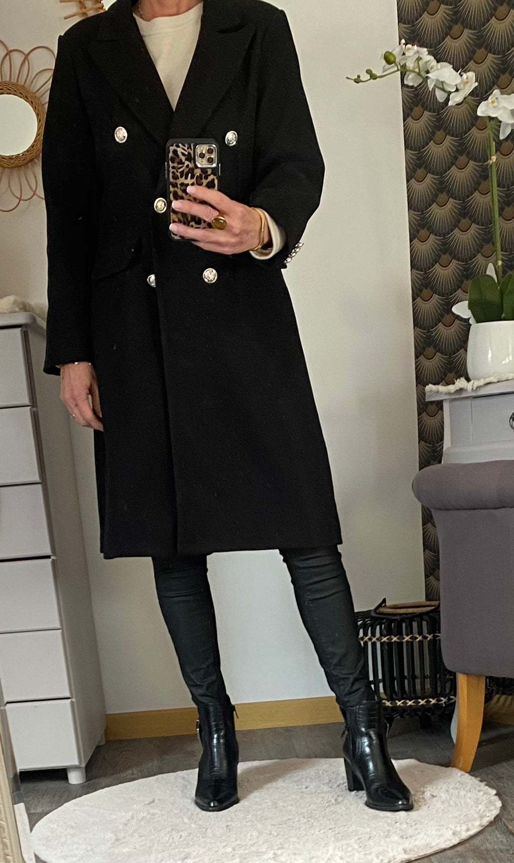 MANTEAU ROSY NOIR  TAILLES : S/M /L /XL