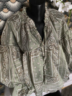 BLOUSE EN TENCEL  FLUIDE BANDANA KAKI  TU36/46