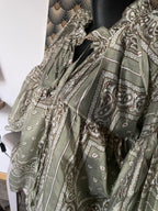 BLOUSE EN TENCEL  FLUIDE BANDANA KAKI  TU36/46