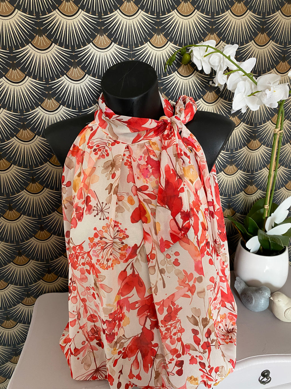 TOP FLORAL CORAIL TU 38/44