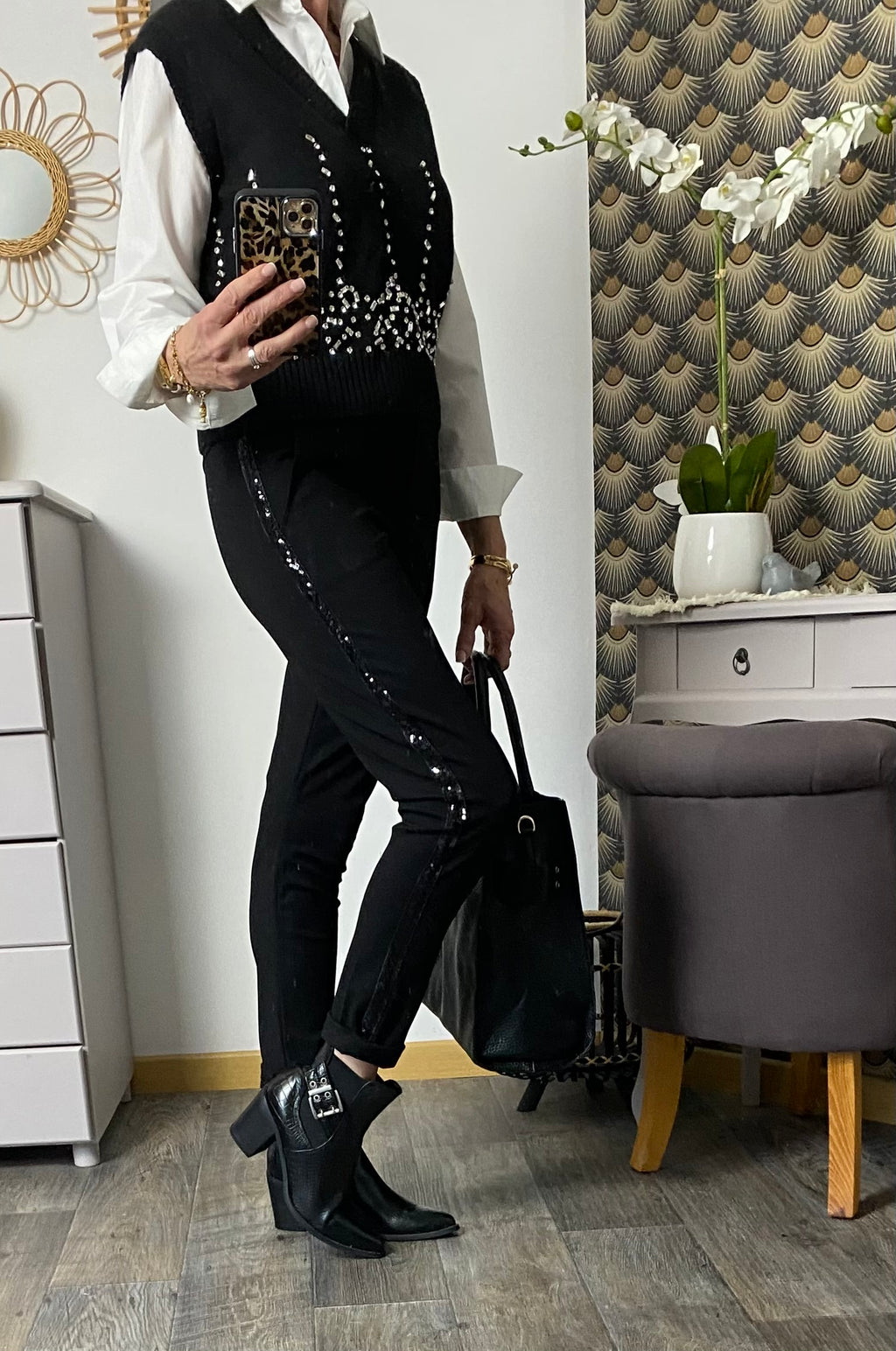 PULL CHEMISE STRASS  TU 34/40 PETIT 42