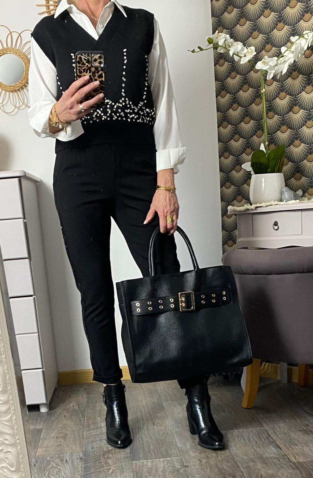 PULL CHEMISE STRASS  TU 34/40 PETIT 42