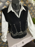 PULL CHEMISE STRASS  TU 34/40 PETIT 42