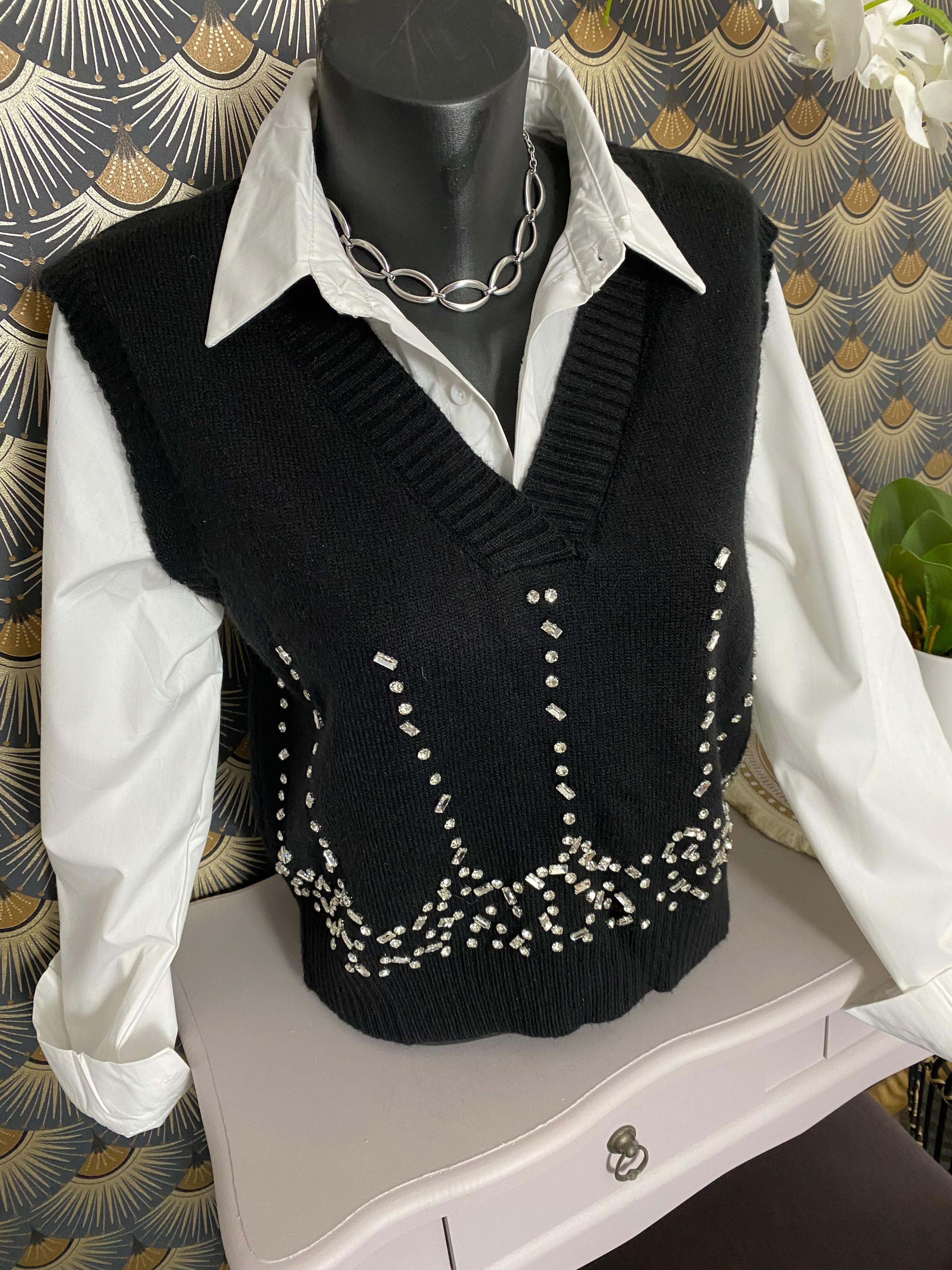 PULL CHEMISE STRASS  TU 34/40 PETIT 42