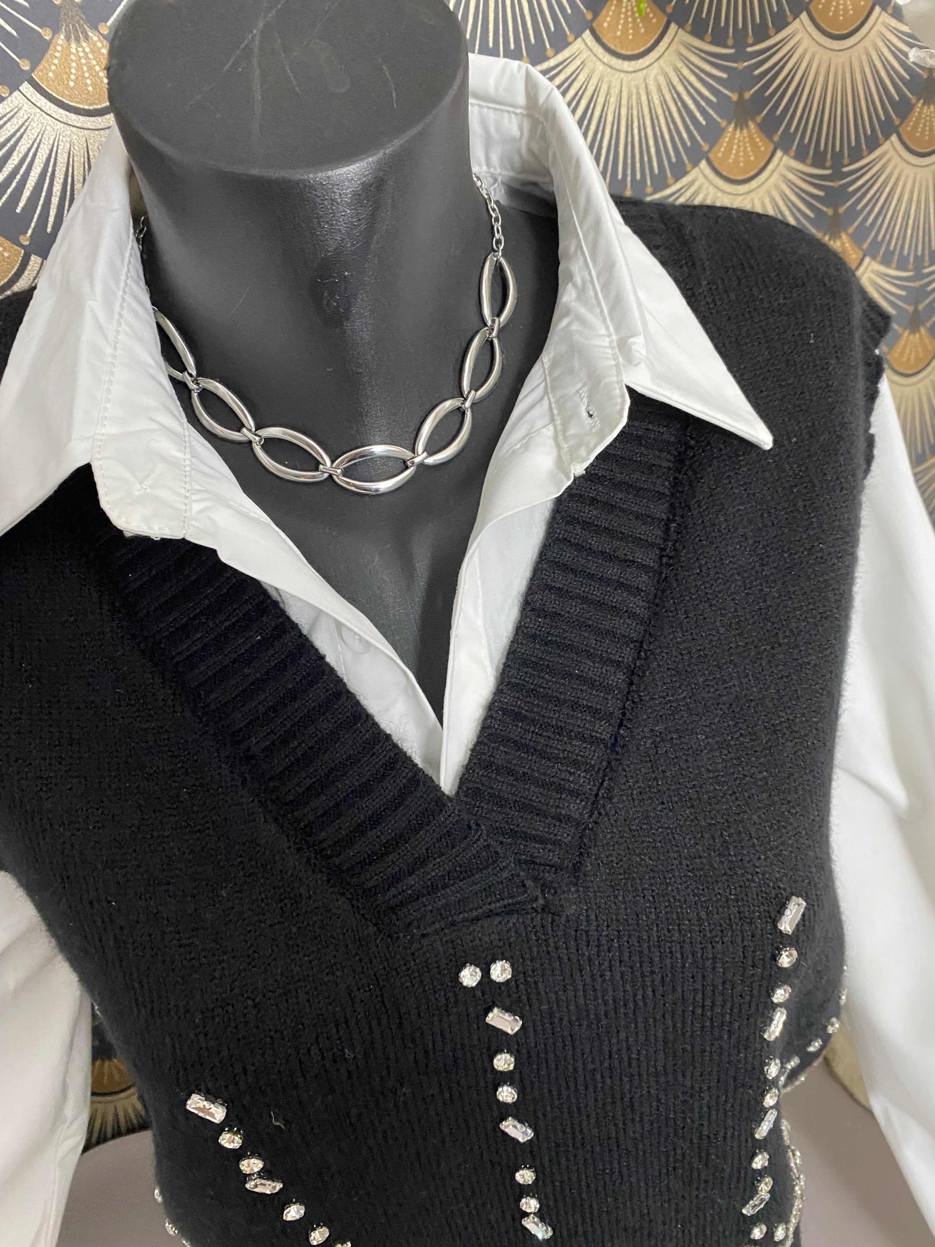 PULL CHEMISE STRASS  TU 34/40 PETIT 42