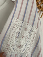ENSEMBLE CHEMISE ET TOP CARLA RAYE BLEU ET ROSE   TU  36/42
