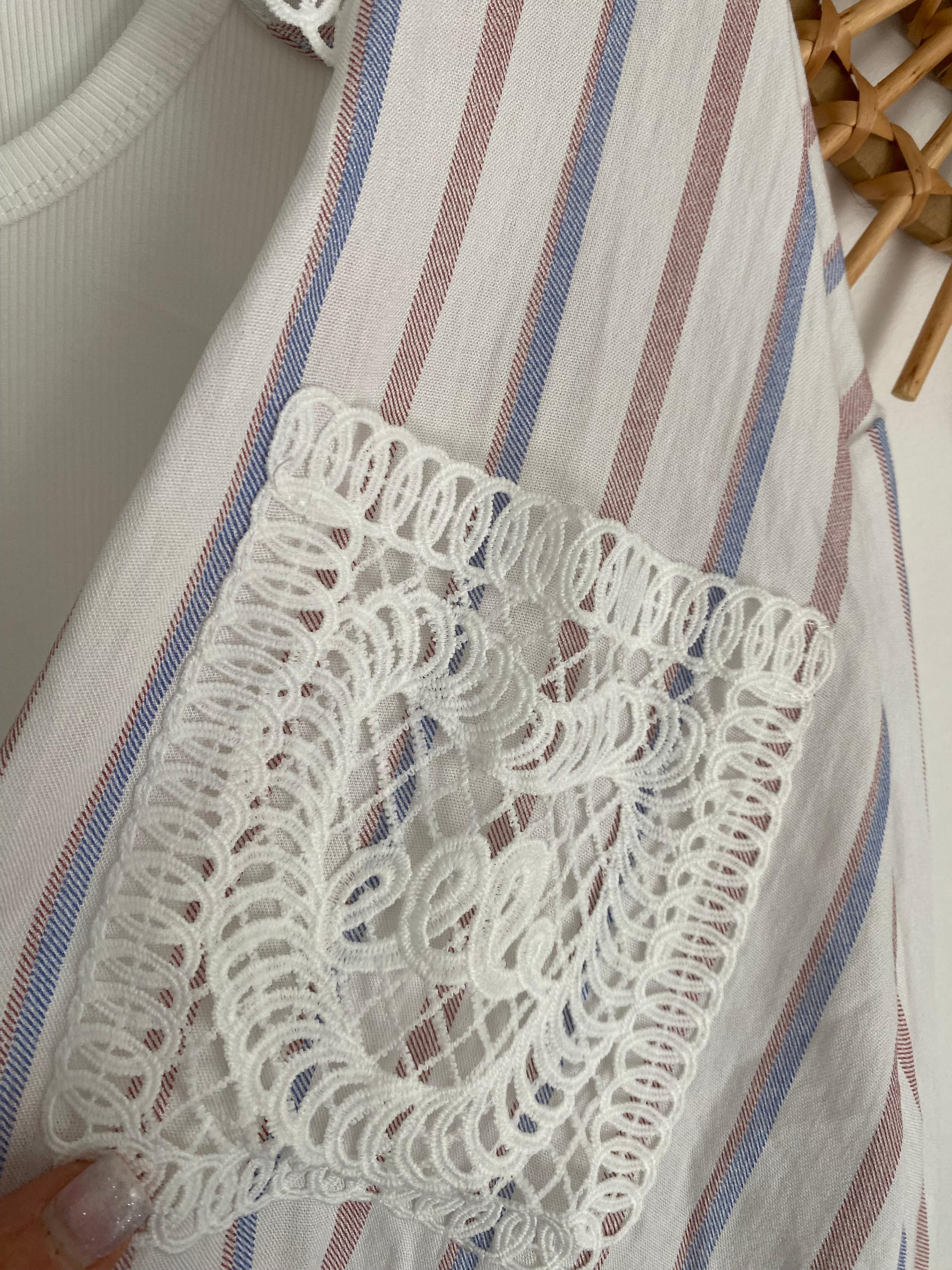 ENSEMBLE CHEMISE ET TOP CARLA RAYE BLEU ET ROSE   TU  36/42