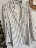 ENSEMBLE CHEMISE ET TOP CARLA RAYE BLEU ET BEIGE   TU  36/42