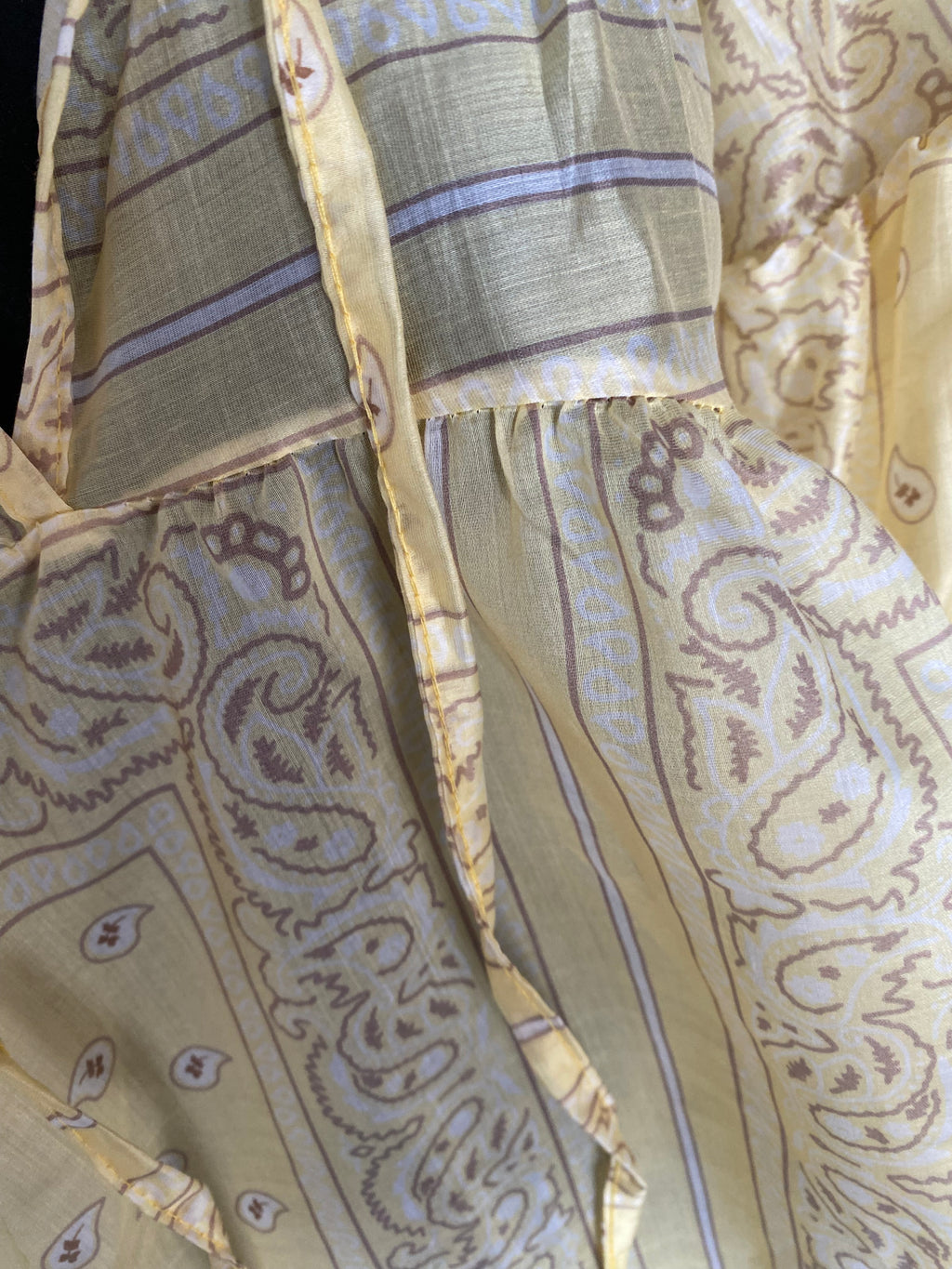 BLOUSE EN TENCEL  FLUIDE BANDANA JAUNE  TU36/46