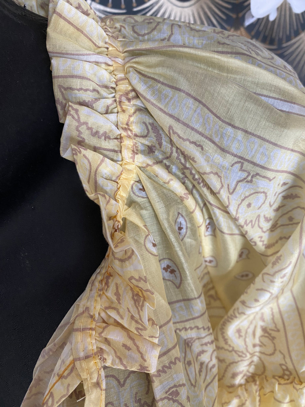 BLOUSE EN TENCEL  FLUIDE BANDANA JAUNE  TU36/46