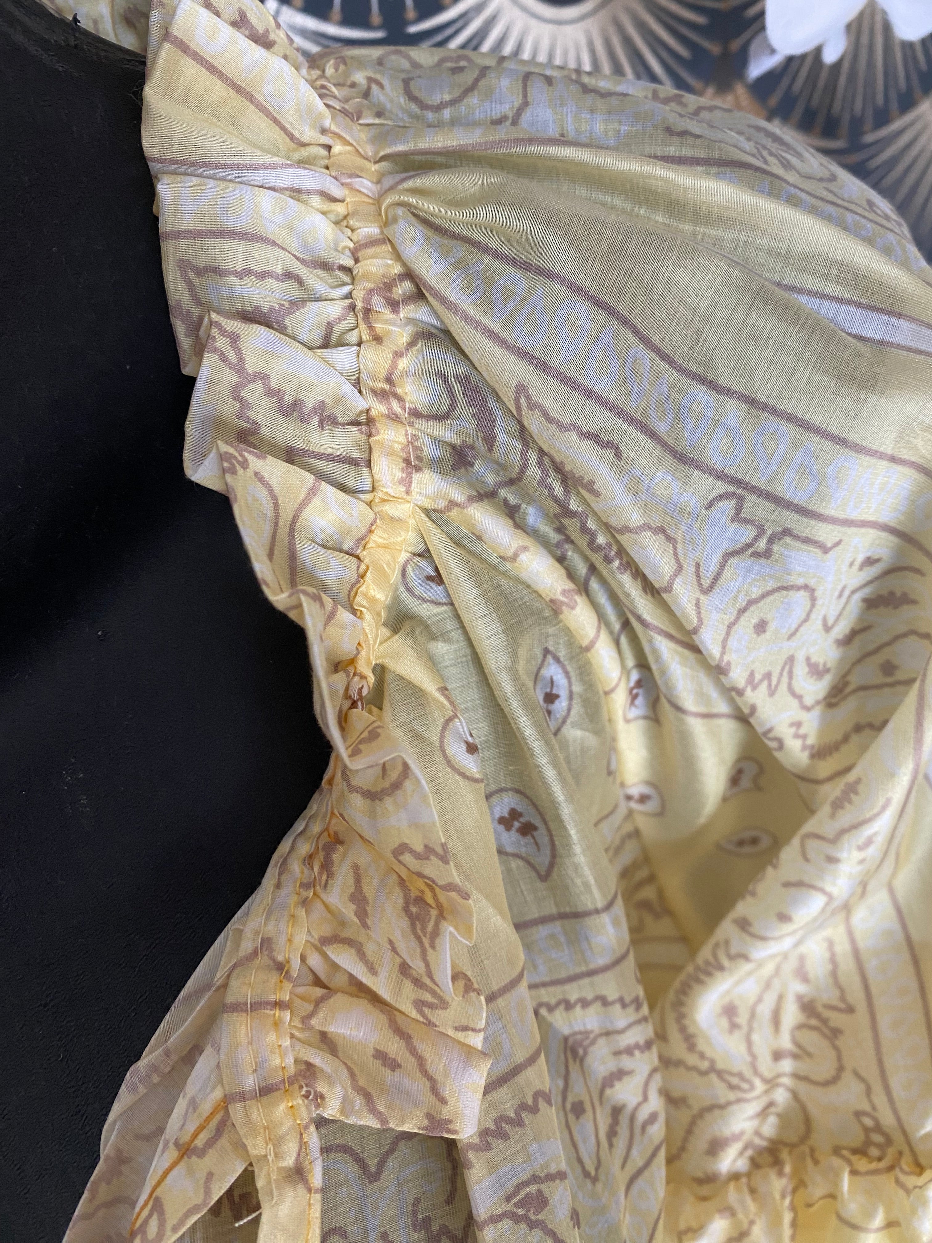 BLOUSE EN TENCEL  FLUIDE BANDANA JAUNE  TU36/46