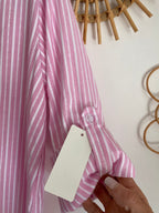BLOUSE LONGUE  ROSE ET BLANCHE TU38/46