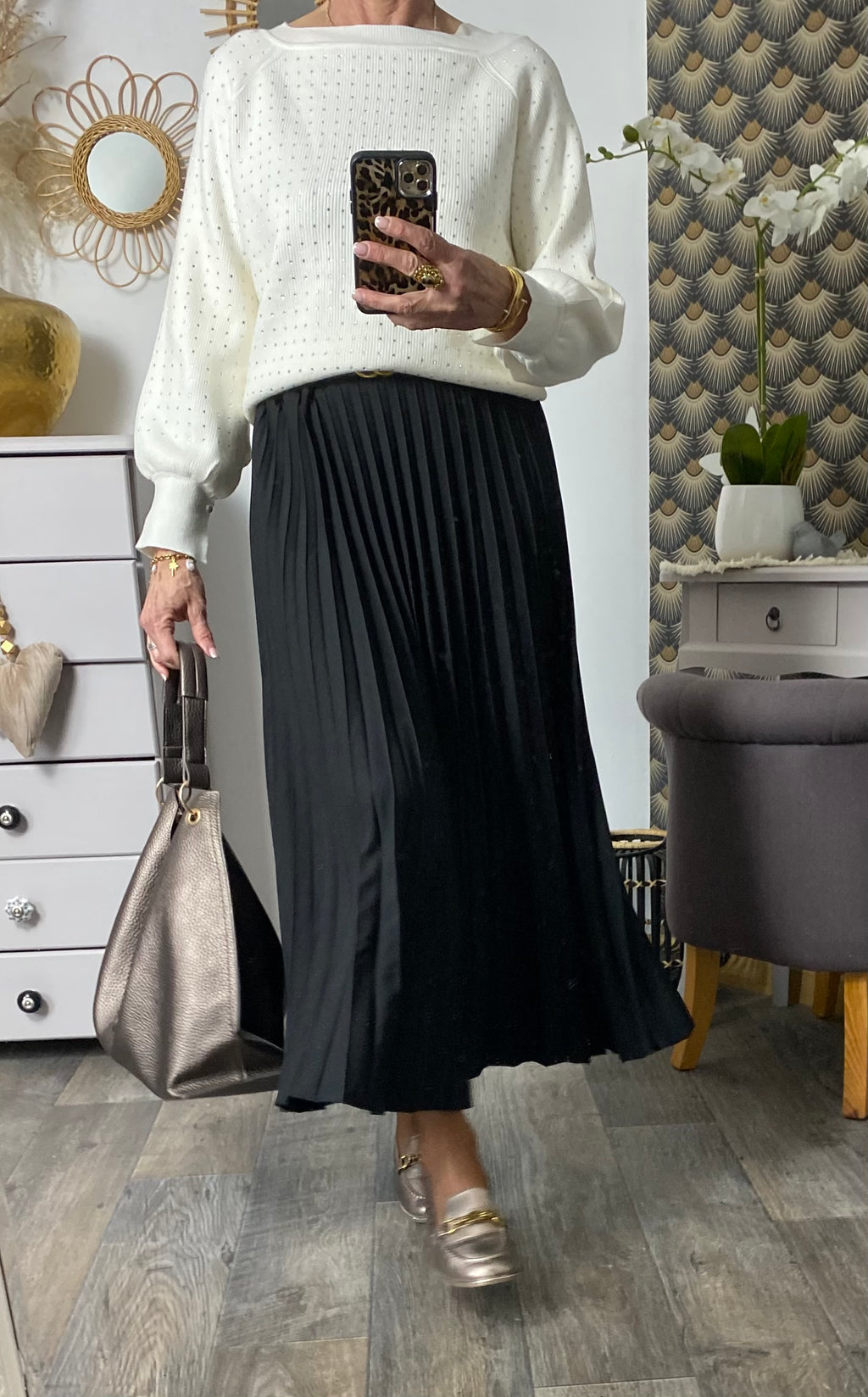 JUPE PLISSEE NOIRE  TU 36/44