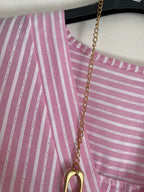 BLOUSE LONGUE  ROSE ET BLANCHE TU38/46