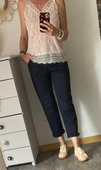 PANTALON BLEU MARINE TAILLE M OU L