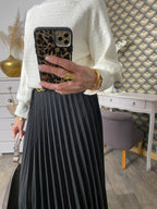 JUPE PLISSEE NOIRE  TU 36/44