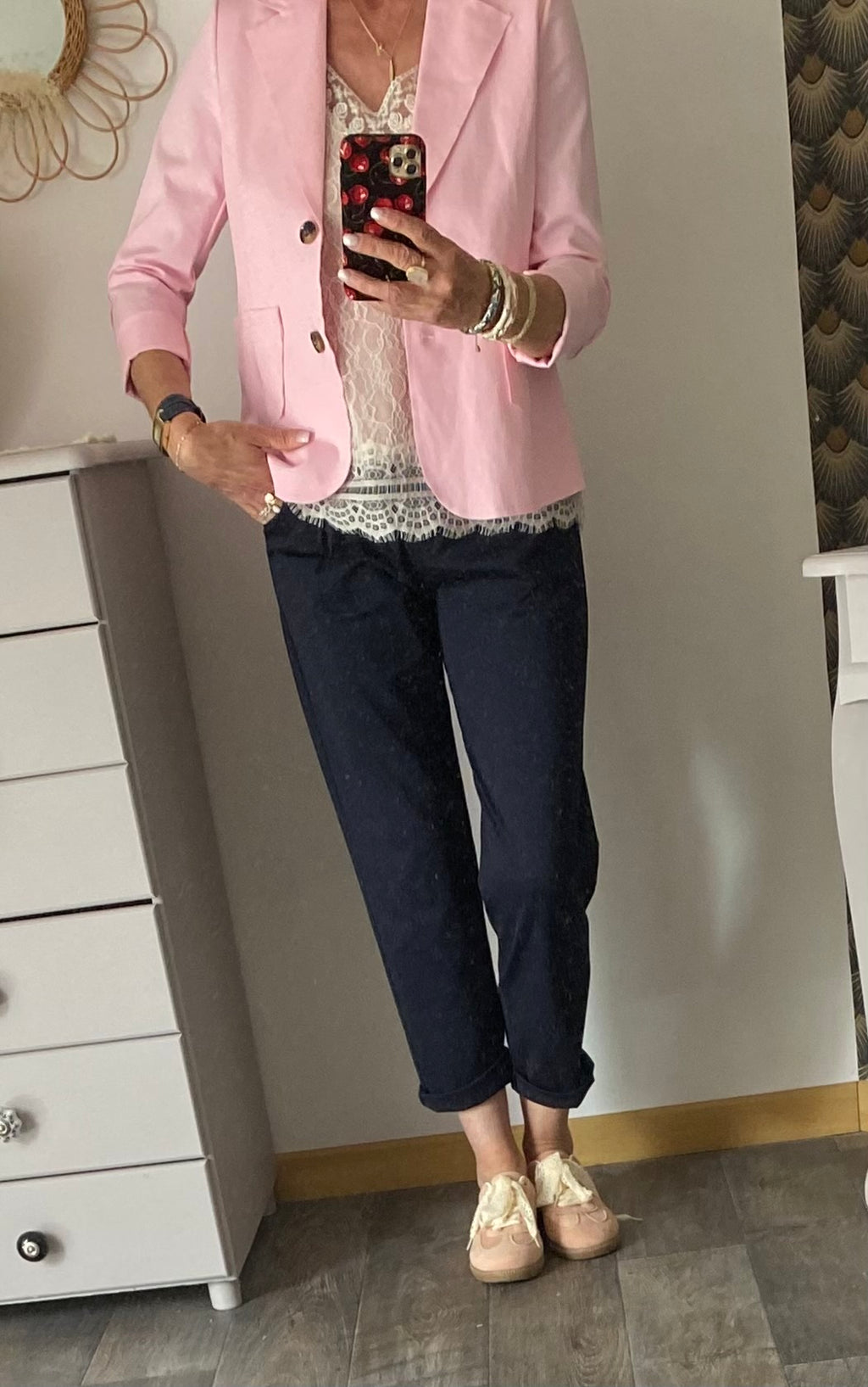 VESTE ROSE TAILLE M OU L