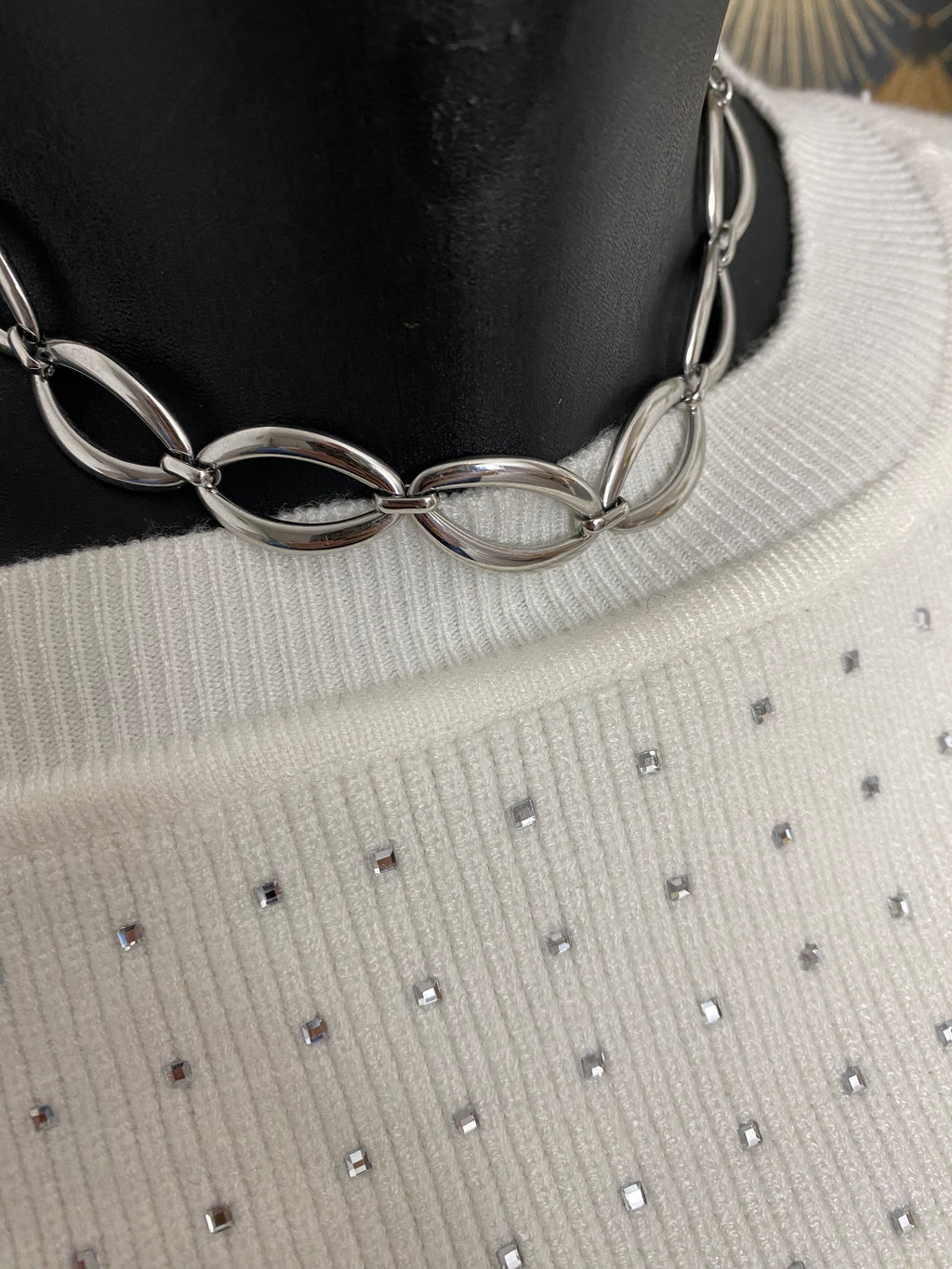 PULL STRASS COCO   ECRU TU 36/42 PETIT 44