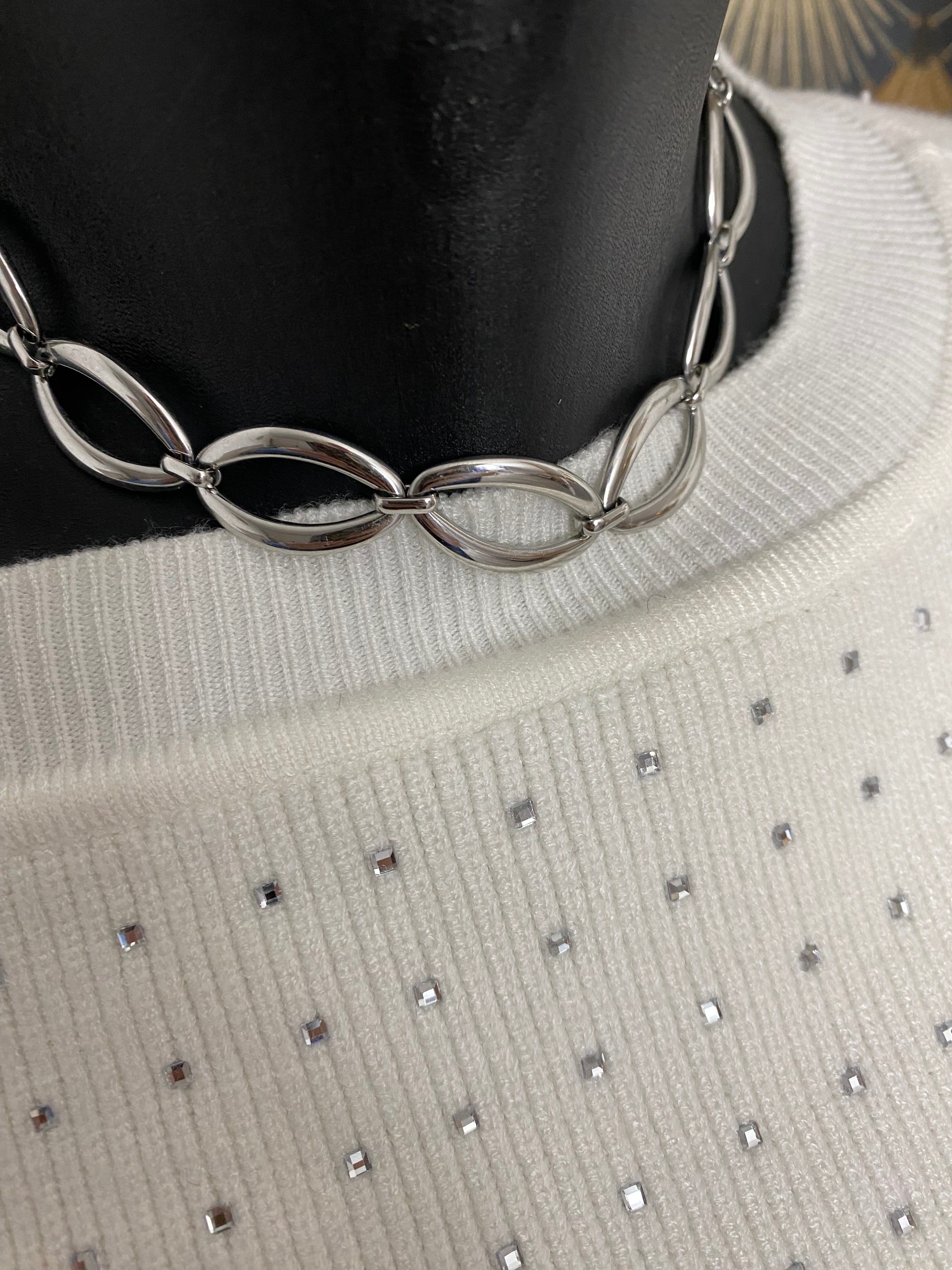 PULL STRASS COCO   ECRU TU 36/42 PETIT 44