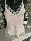 TOP DENTELLE ROSE /ECRU /NOIR  TU 34/42