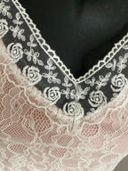 TOP DENTELLE ROSE /ECRU /NOIR  TU 34/42