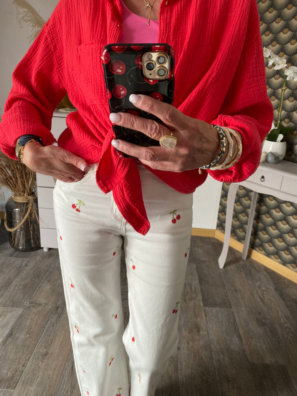 PANTALON JEAN ONADO CERISE TAILLE 36/38/44