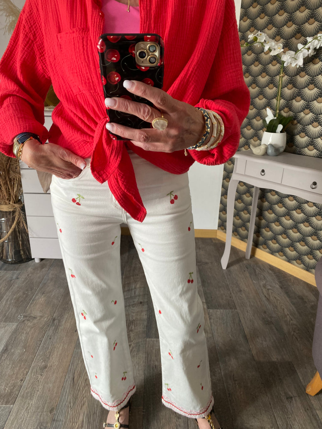 PANTALON JEAN ONADO CERISE TAILLE 36/38/44