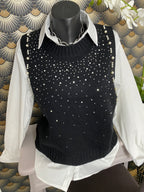 ENSEMBLE PULL PLUS CHEMISE   NOIR TU 36/44