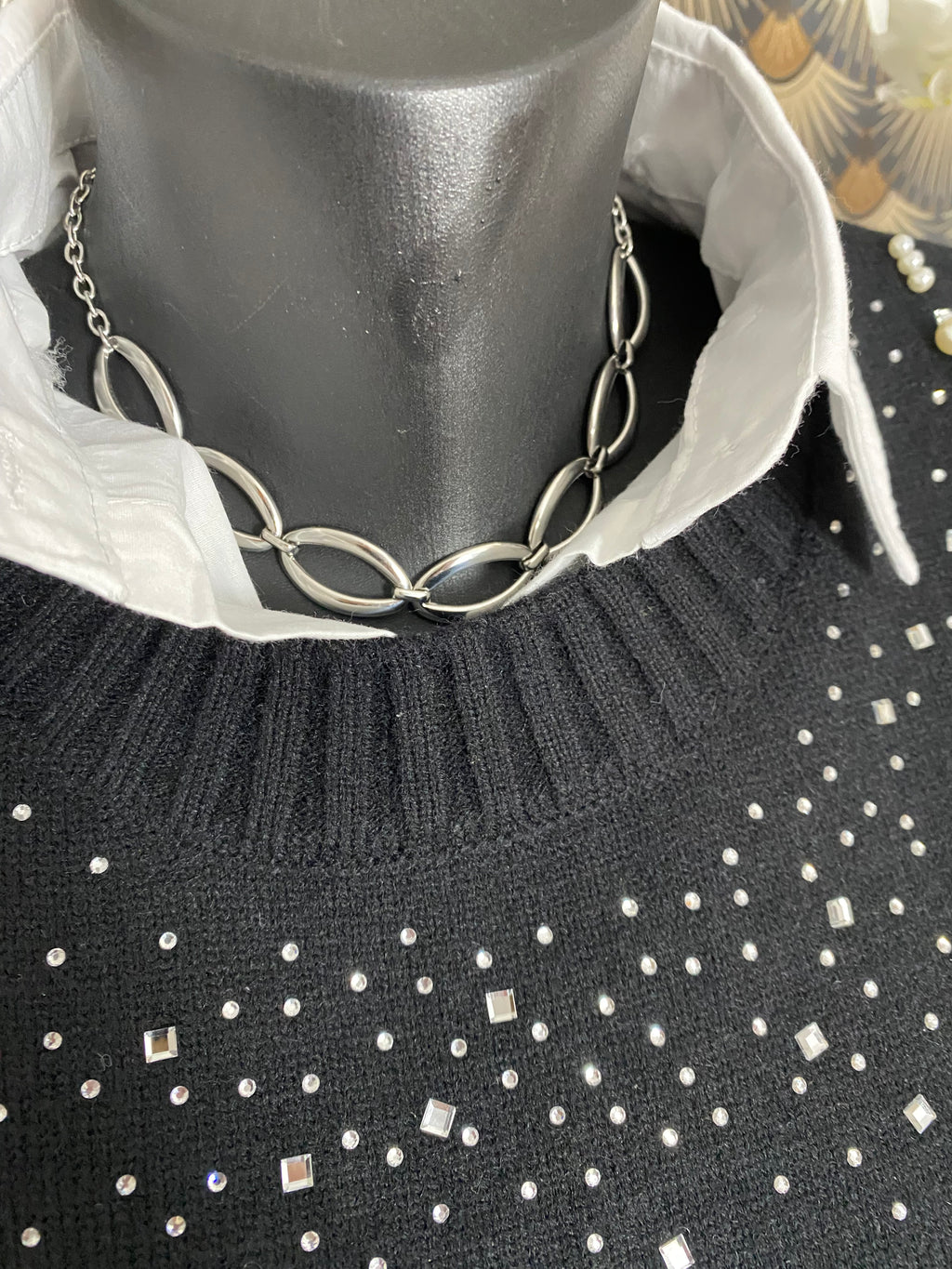 ENSEMBLE PULL PLUS CHEMISE   NOIR TU 36/44