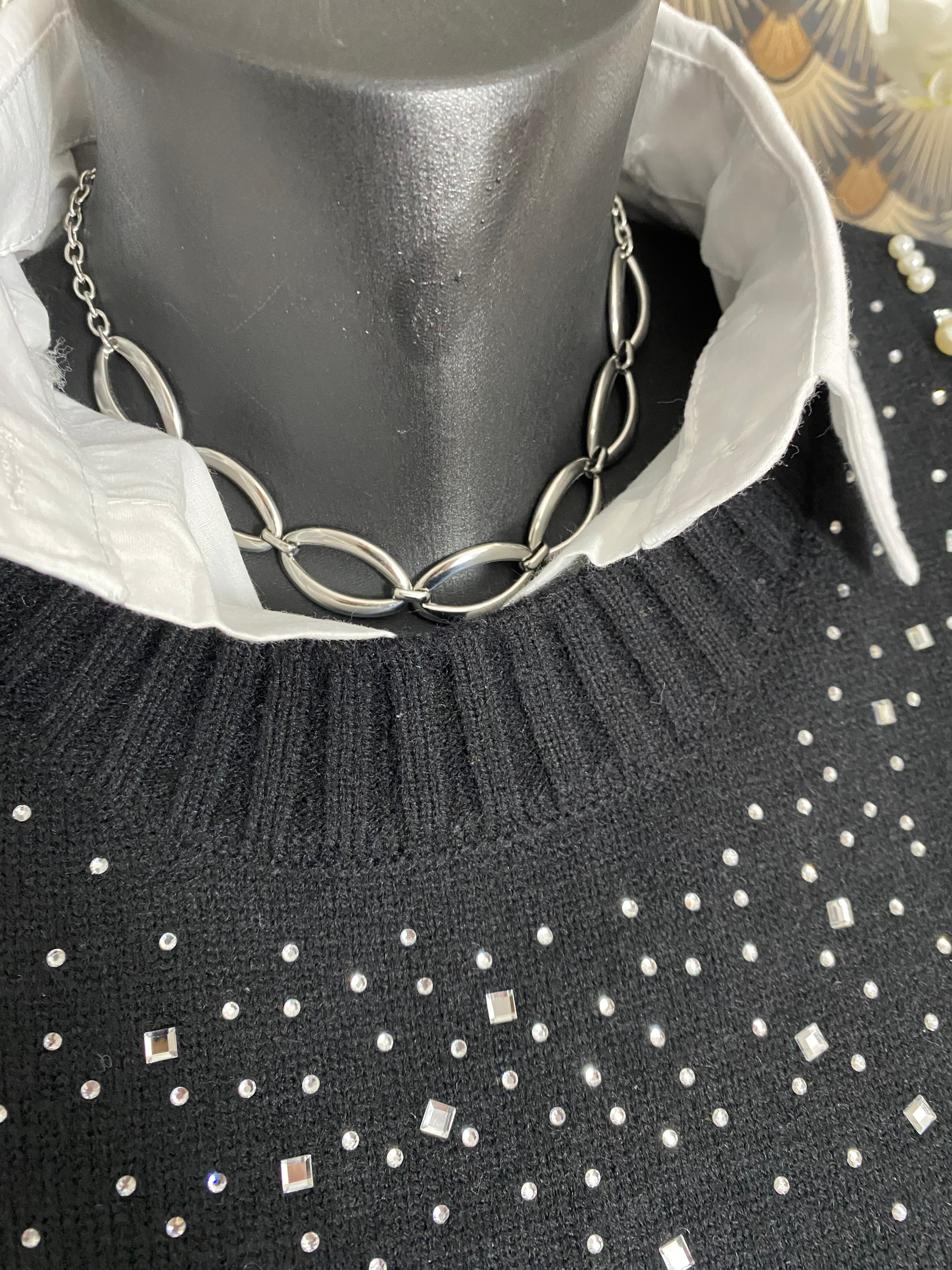 ENSEMBLE PULL PLUS CHEMISE   NOIR TU 36/44