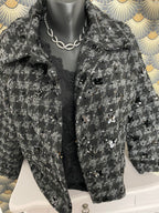 VESTE TWEED ET SEQUINS   TAILLES : S/M OU L/XL