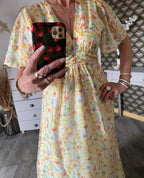 ROBE LONGUE  EMMA  MODELE 3 JAUNE  TAILLE S/M OU M/L