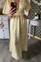 ROBE LONGUE  EMMA  MODELE 3 JAUNE  TAILLE S/M OU M/L